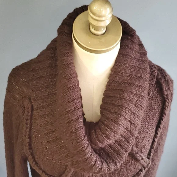 Jones ny women''s brown cowl neck  sweater size M - Picture 4 of 14